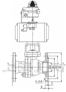 Q641F氣動球閥結(jié)構(gòu)圖