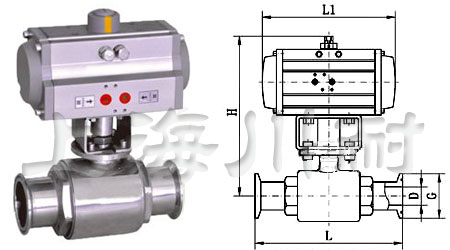 衛(wèi)生級快裝氣動球閥結(jié)構(gòu)圖